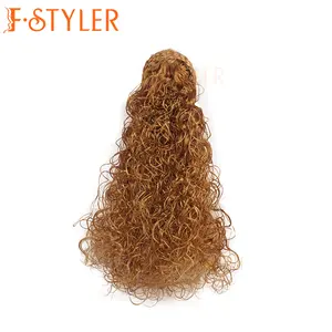 FSTYLER Long Water curl rabo de cavalo venda quente atacado venda a granel fábrica Personalizar moda festa perucas sintéticas cosplay anime peruca