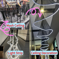 Rideau de mariage ZKAI en forme de S, bande lumineuse LED romantique pour fête de mariage, draperie de plafond pour décoration d'événements