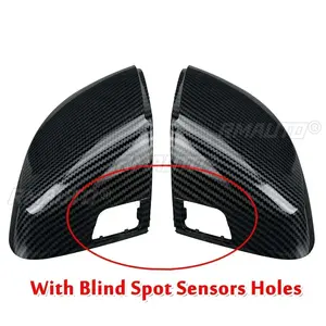 Paire de coques de rétroviseurs latéraux pour Audi A3 S3 8V RS3 2013 2014 2015 2016 2017 2018 2019 2020 Noir brillant carbone - Product Image 3