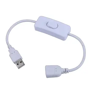 USB Stecker zu DC 2-Stick-Draht Drücken-Button-Schalter-Übertragungskabel Kordel mit On-Off-Stromschalterkabel für 5V 12V PC-Autoladegerät