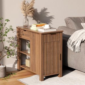 Tavolino <span class=keywords><strong>da</strong></span> Caffè Moderno con Stazione di Ricarica 24'' in Legno Ecologico con Prese Integrate per Soggiorno - Product Image 1
