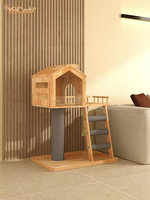 Arbre à chat Maine Coon design tendance, grande tour griffoir en sisal et bois pour chats de grande taille, vente en gros, emballage carton