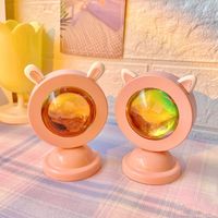 Lampe de coucher de soleil rose Rechargeable à télécommande personnalisable, Mini lampe d'atmosphère