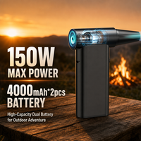 Souffleur à air électrique rechargeable puissant à 4 vitesses, souffleur à air industriel à moteur turbo haute vitesse pour l'extérieur