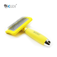 Brosse à poils pour animaux de compagnie avec poignée en silicone souple et logo personnalisé pour chien et chat