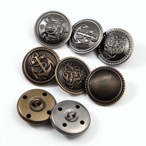 Eenvoudige Designer Ronde Legering Metalen Knopen Diy Kleding Ambacht Decoratief Ankerpatroon Reliëf Goud Zilver Zwart Naaiknopen - Product Image 2