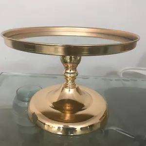 Hot sale golden cake Stand Round cake decorative shelf for wedding party baby shower party good quality