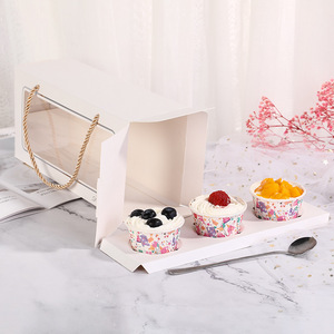 カスタムカップケーキ包装箱<span class=keywords><strong>3</strong></span>穴透明カップケーキブーケボックスと包装 - Product Image 5
