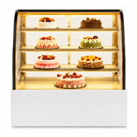 Vitrine à gâteaux à double arc et refroidissement par air, avec 4 étagères et contrôle numérique