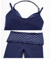 SHINBENE Ensemble de survêtement 2 pièces pour femme, motif rayé et pois, comprenant un débardeur de yoga et un pantalon taille haute longueur mollet, idéal pour le sport, la gym, le quotidien et la détente
