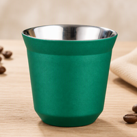 Mug à expresso double paroi 80 ml résistant à la chaleur, échantillon disponible pour cadeaux promotionnels avec MOQ flexible, directement de l'usine