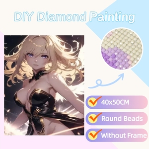 Peinture Diamant Moderne 40x50cm Beauté Blonde Sexy, Kit Complet de Perles Acryliques Rondes pour Décoration Murale DIY - Product Image 1