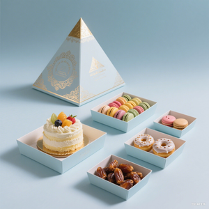 Postres personalizados Pyramid Snack Box Stack Package Food Puff Pastry Box Treats Pyramid Grazing Box - Product Image 2