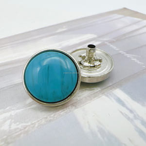 Mới Chất lượng cao hiệu ứng màu ngọc lam nhựa không thường xuyên sọc khâu nút kim loại áo khoác với nút denim và Nút Đinh Tán - Product Image 5