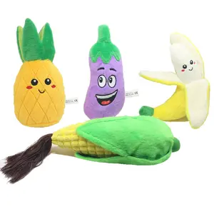 Лидер продаж, плюшевые жевательные интерактивные игрушки для собак в виде фруктов и овощей