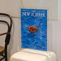[Cool Swimming Puppy] Bingkai Foto Inkjet Akrilik Modern dan Sederhana Poster Kartun Dinding Seni Lukisan Dekoratif Ruang Tamu Rumah