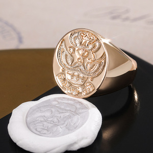 Anello con Sigillo Aquila Eroica da Uomo, Gioiello Vintage da Dito - Product Image 3