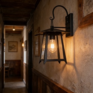 Modern Porch <b>Light</b> Waterproof <b>LED</b> Wall Mounted Garden <b>Light</b> Industrial Style Black Outdoor Wall <b>Light</b> Power - Product Image 2