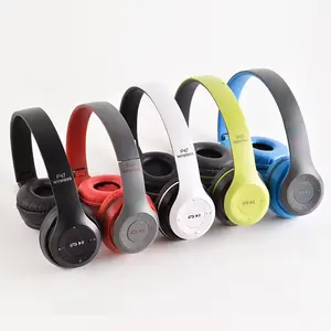 Fones de ouvido sem fio P47 mais baratos 5.0 Bluetooth Fones de ouvido baixos dobráveis HiFi Suporta TF Card Fone de ouvido com microfone