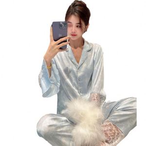 2025 New Spring Pajamas Women's Long Sleeve Style Bed and <strong>Breakfast</strong> <strong>Set</strong> - Product Image 3