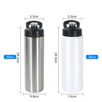 Entrepôt aux États-Unis ébauches de sublimation 26oz en acier inoxydable gobelet de sport bouteille d'eau couvercle verrouillé avec couvercle à visser