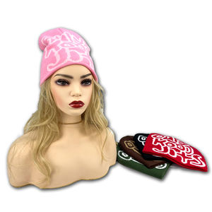Gorros de Punto Personalizados OEM de Moda, 100% Acrílicos, Gorro Jacquard Completo con Logotipo Bordado, Gorros Cálidos de Invierno - Product Image 4