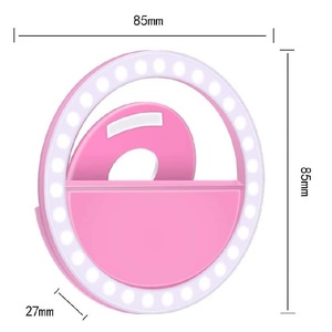 Lampe à selfie LED rechargeable portable pour fille, petite <span class=keywords><strong>mini</strong></span> lampe annulaire LED pour smartphone, téléphone - Product Image 3