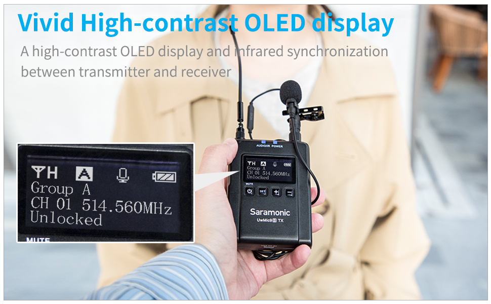 Saramonic Uwmic9s Kit2 Mini Wireless Mic System with OLED