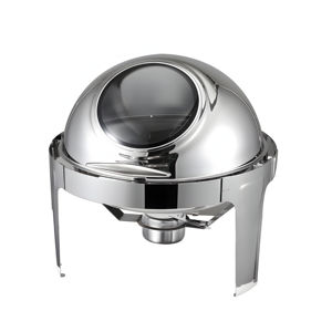 Plato redondo de frotamiento de acero inoxidable con capacidad de 6L Color plateado/dorado para catering, hotel, restaurante, <span class=keywords><strong>Buffet</strong></span> comercial - Product Image 3