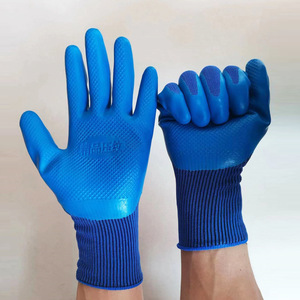 Guantes de trabajo recubiertos de látex, protección de trabajo de alta calidad, color rojo/gris, a la venta - Product Image 2