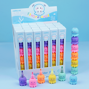 Dễ Thương <span class=keywords><strong>5</strong></span>-Màu Bạch Tuộc Mini <span class=keywords><strong>Highlighter</strong></span> Pen Set Huỳnh Quang Đánh Dấu Cho Trẻ Em Trường Văn Phòng Phẩm Sơn - Product Image 1