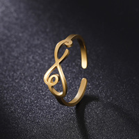 Minimalistischer Vergoldeter Edelstahl Unendlichkeitssymbol Offener Ring Verstellbarer Ewige-Liebe-Versprechen-Ring