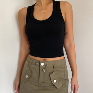 Canotte da <span class=keywords><strong>donna</strong></span> con Logo personalizzato all'ingrosso in <span class=keywords><strong>cotone</strong></span> estivo nuovo stile <span class=keywords><strong>canotta</strong></span> sportiva da <span class=keywords><strong>donna</strong></span> senza maniche <span class=keywords><strong>canotta</strong></span> a coste <span class=keywords><strong>donna</strong></span> - Product Image 3