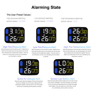 Moniteur TPMS sans fil de haute précision motos LCD affichage numérique moniteur de <span class=keywords><strong>pression</strong></span> des pneus alarme 5V détecteur externe 433.92MHz - Product Image 4