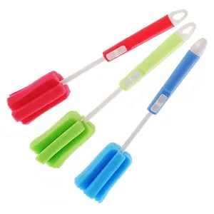 Cup Zuigfles Scrubber Wassen Cleaning Borstels Verstelbare Spons Borstel Reiniger Met Plastic Lange Handvat