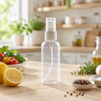 Flacon pulvérisateur en plastique PET de 100 ml, pompe pulvérisatrice, conteneur cylindrique, impression sérigraphique pour l'emballage de produits cosmétiques et de soins de la peau