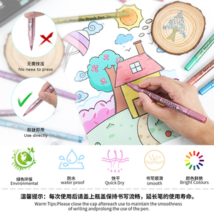 ชุดปากกามาร์คเกอร์ Xin Bowen แบบสองหัว สำหรับงานศิลปะ สีเมทัลลิก อะคริลิก กลิตเตอร์ และสีน้ำ สำหรับวาดภาพและเขียนแบบ - Product Image 4