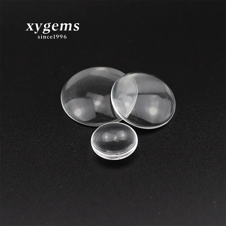 Round Faceted Flat Back White Synthetic Glass Cabochon Decorative Stone For Time宝石