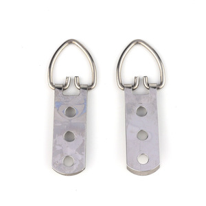 Stainless Steel Three Hole Hanging Ring Wall <b>Mount</b> Picture <b>Frame</b> Hardware Accessory Rectangular Single Hook 5-10kg Load Capacity - Product Image 2