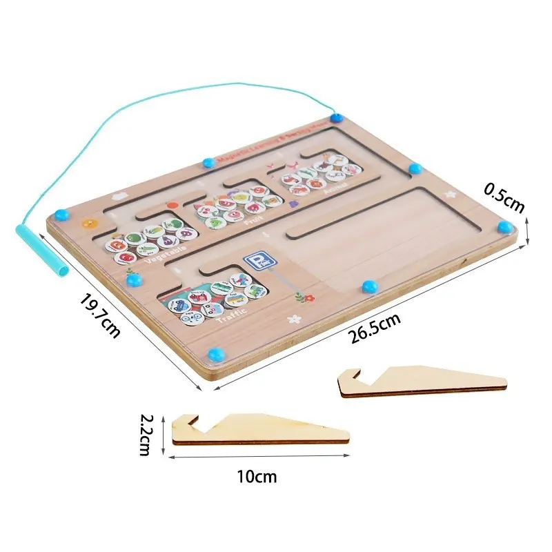 Çocuk ahşap manyetik renk sınıflandırma sayma kurulu manyetik boncuk yürüyüş konsantrasyon eğitim labirent bulmaca oyuncaklar