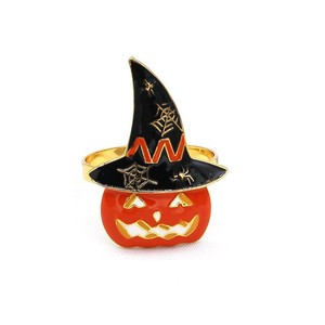 Halloween Pumpkin Witch Hat Napkin Rings Metal Napkin Holders For Hotel Restaurant Dinner <b>Table</b> Halloween Party <b>Table</b> Decoration - Product Image 6