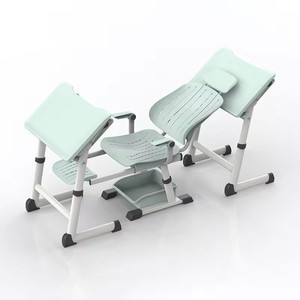 Durable Modern Steel School Chair Arm Desk Adjustable Height <b>Foldable</b> Stackable Eco-Friendly Writing <b>Table</b> for Classroom - Product Image 2