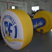 Ensemble haltères et pilier gonflables géants KeepFuns, décoration gonflable personnalisée pour la promotion d'événements sportifs avec souffleur