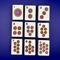Nouveau produit : Tuiles de mahjong américaines en acrylique sculptées en forme de lapin porte-bonheur violet, portables, idéales pour les réunions de famille et les jeux, en stock