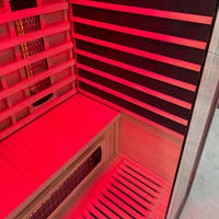 Sauna de infrarrojos lejanos de madera de hemlock/cedro rojo, personalizable, precio asequible, opcional