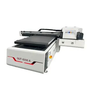 Kleine UV Flatbed Digitale Inkjet Printmachine Met Roterende As Uv6090 Flatbed Printer