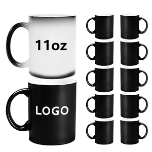 Tazas Personalizadas con Logotipo que Cambian de Color, 12 Piezas, 11 oz, Negras, para Sublimación, Taza Mágica de Cerámica que Cambia de Color para Café - Product Image 1
