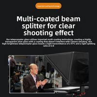 Téléprompteur professionnel de 20 pouces pour la diffusion en direct, compatible avec les appareils photo reflex numériques, avec grand écran et design portable TY-T20