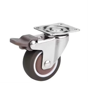 Roulettes universelles silencieuses en acier de 40 mm avec frein, style design moderne, roues de remplacement pour meubles et hôpitaux, à roulement à billes - Product Image 6