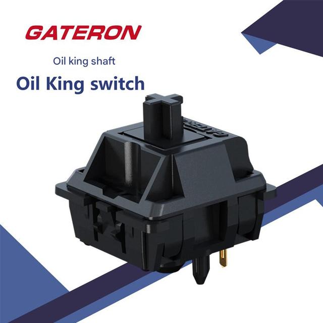 GATERON Oil King Mechanical Keyboard Switches 55gf Linear Feel Proprietary Alloy Contacts Resistant to Oxidation 5-Pin G-Switch